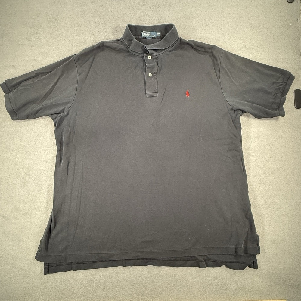 Polo Ralph Lauren Men's Black Tall 2XLT Short Sleeve‎ Classic Fit Polo Shirt